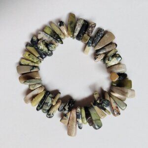 Beautiful Natural Stone Green Bead Stretchy Bracelet Vintage y2k 2000s Fashion
